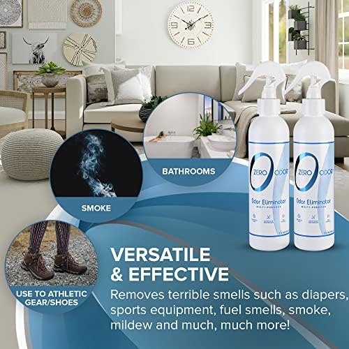 Zero Odor Multi-Purpose Odor Eliminator, Fabric & Room Deodorizer, 2 Pack