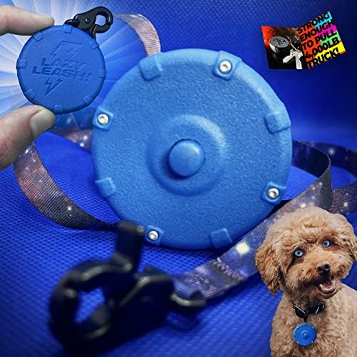 Galaxy Blue + Free Bonus Leash! Wearable Mini Adjustable Dog Leash for Hiking, Training & Adventure. Powerful Lightweight 36" Retractable Keychain Clip. Durable & Comfort Grip for Off Leash Walking.