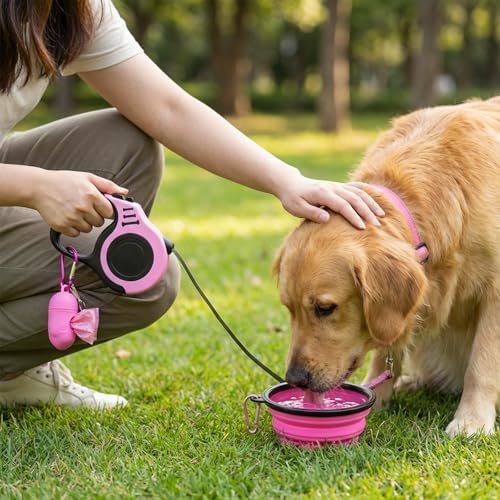 PETIMP Retractable Dog Leash Lightweight 16FT Leash Set