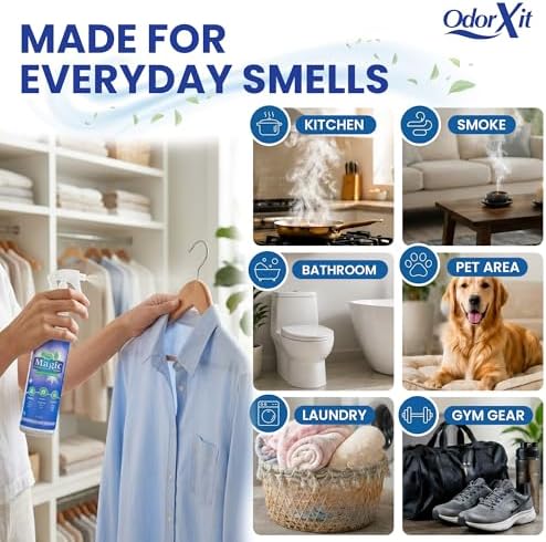 OdorXit Magic Air Odor Neutralizer Spray, Powerful Dog & Cat Urine Odor Neutralizer, Safe Air Refresher for Home, Safe Odor Absorber for Pet, Closet & Any Strong Odor Remover, 8oz