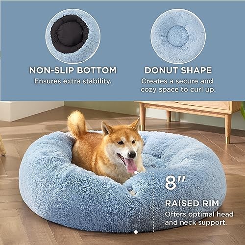 Bedsure Calming Dog Bed Medium Size Dog Donut Washable Pet Bed,30ins