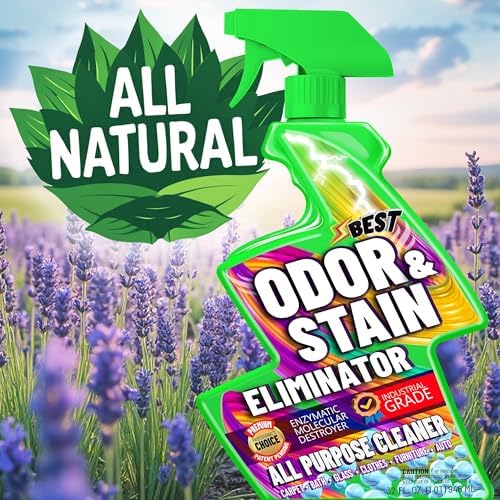BEST Pet Odor & Stain Eliminator, Enzyme Spray for Urine, Dog Smell, Carpet Mess. Remove Dog & Cat Pee, Poop, Stain, Spot, Smell, Odor Enzymatic at a Molecular Level for Your Home