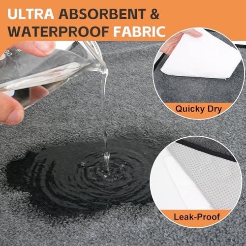 Washable Pee Pads for Dogs, Extra Large Reusable Dog Pee Pad, Waterproof Pet Mat, Dog Playpen Mats for Puppy Training Whelping Playpen Pads, Grey, 36x36 inch