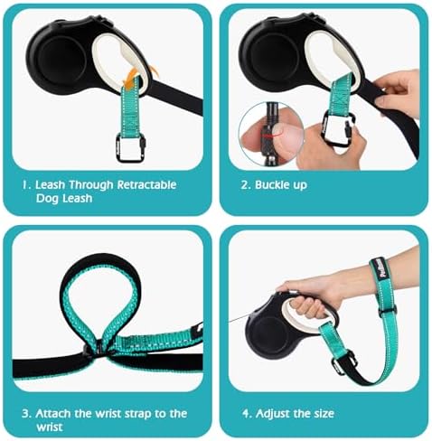 PetBonus Dog Leash Wrist Strap with Lockable Clip for Dog Retractable Leash