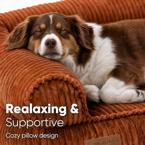FUKUMARU Cute Dog Bed, Thickened Orthopedic Dog Sofa, Waterproof&Washable