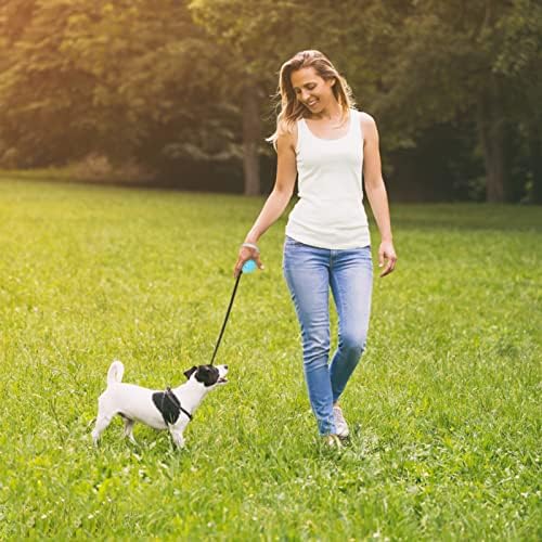 Retractable Dog Leash for Small and Medium Dogs up to 22lbs with 9.8ft Strong Nylon Tape, Hands Free, Portable and Lightweight Leash with Wrist Strap, One-Hand Brake, Tangle Free (Blue)