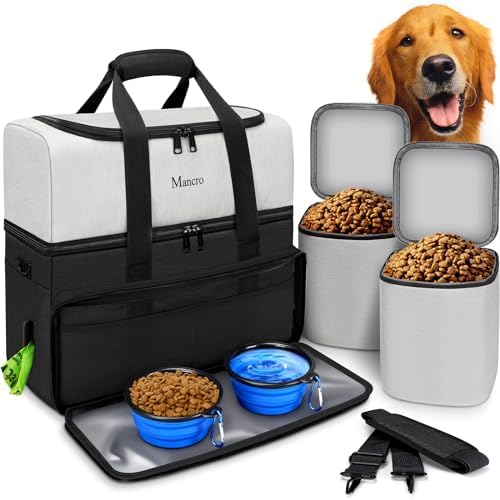 Mancro Dual Layers Dog Travel Bag, Dog Mom Gifts, Road Trip Essentials