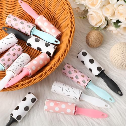 Hushee 48 Pcs Mini Lint Rollers for Pet Hair Clothes, Travel Size