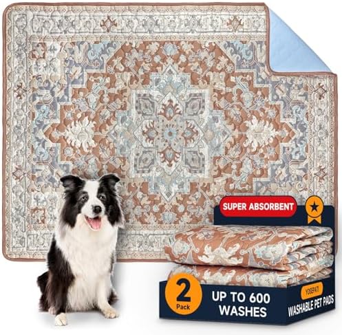 Washable Pee Pads for Dogs 2 Pack, Puppy Pads with Pheromones, 2026 Upgraded PuppyPad 18"x24" Super Absorbent Waterproof Pet Training Pads, Non-Slip Potty Pads for Crate,Floor,Sofa
