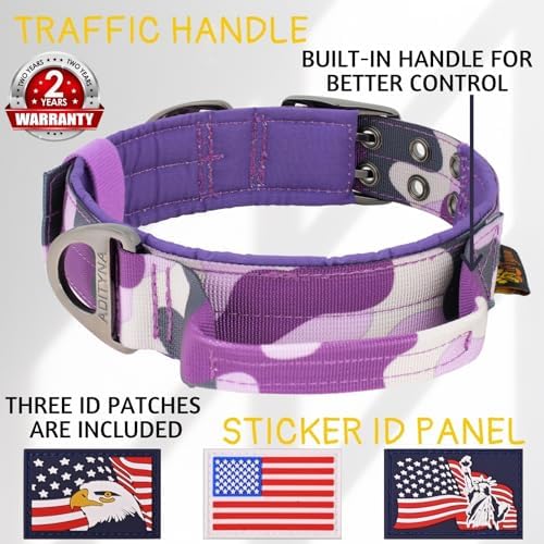 ADITYNA Heavy Duty Dog Collar for Extra-Large Dogs with Traffic Handle