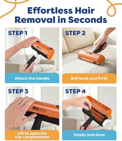 Triton Pet Hair Removal Tool w/Fur Trapping Compartment, Orange