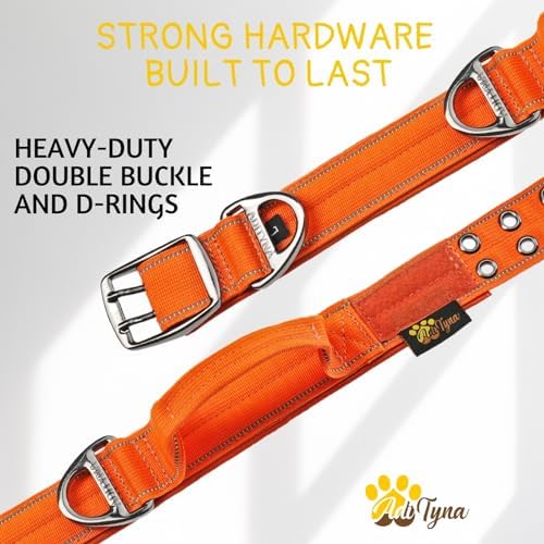 ADITYNA Heavy Duty Dog Collar for Medium Dogs with Traffic Handle
