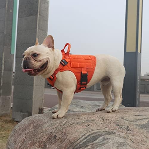 ICEFANG Tactical Dog Harness for Small Dogs,Reflective No Pull Dog Vest