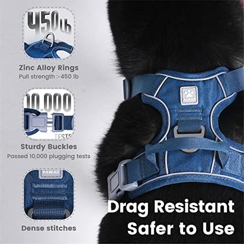 Pawaii No Pull Dog Harness with Pet ID Tag, Reflective Vest