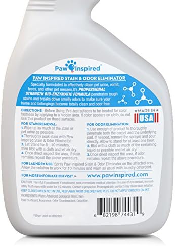 Paw Inspired Enzymatic Cleaner, Pet Stain & Odor Eliminator Spray