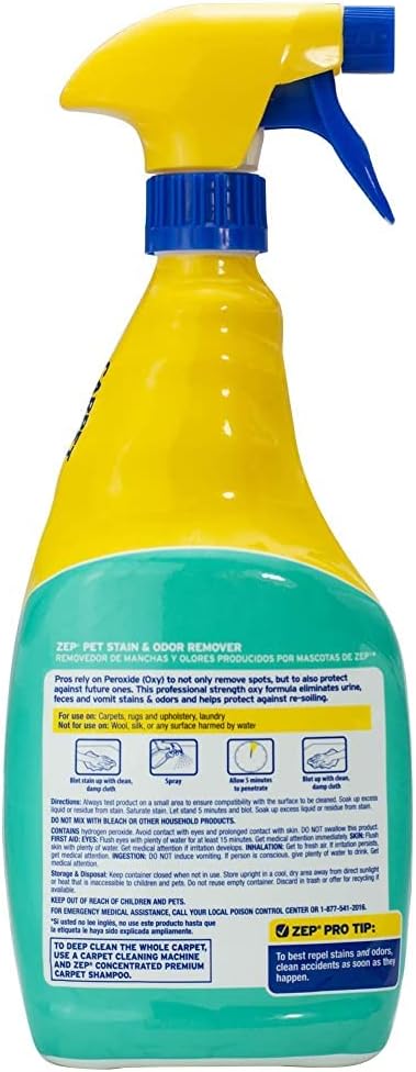 Zep Pet Stain and Odor Remover - 32 oz (Cases of 4)