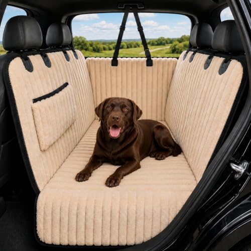 URPOWER Plush Dog Car Seat Cover, Waterproof Back Seat Hammock with Foam