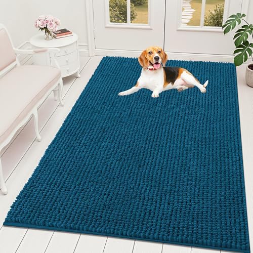 OLANLY Dog Door Mat for Muddy Paws 70x46, Extra Absorbent Chenille Mud Mat