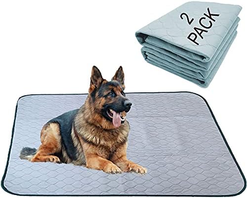 Jalousie 2 Pack 36" x 42" Reusable Dog Whelping Pad/Mat - Reusable Dog Pee Pad - Quilted Fast Absorbing Dog Training Pad Waterproof Puppy Training Pad Dog Housebreaking Absorption Pads