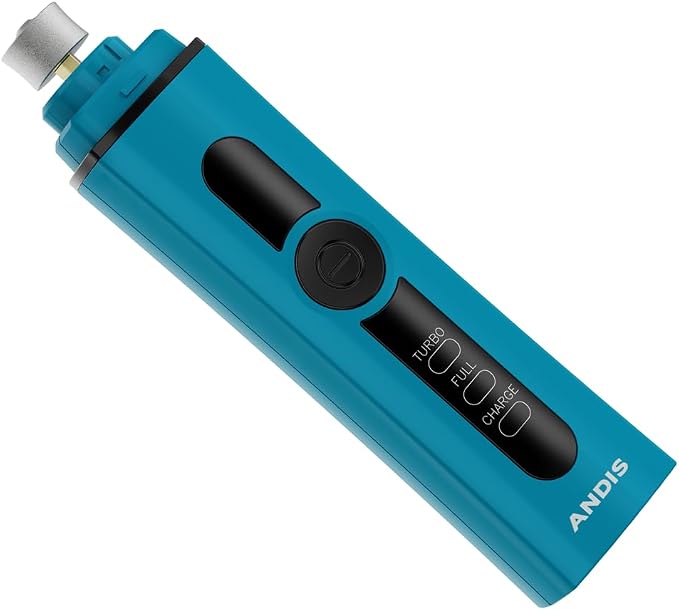 Andis 561553 Professional 2-Speed Cord/Cordless Nail Grinder, Blue | Dual-speed motor, fine-grit & premium grindstones, rechargeable dog nail clipper alternative