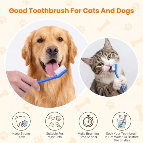 200Pcs Dog Toothbrushes, Dual Headed Dog Tooth Brush Bulk
