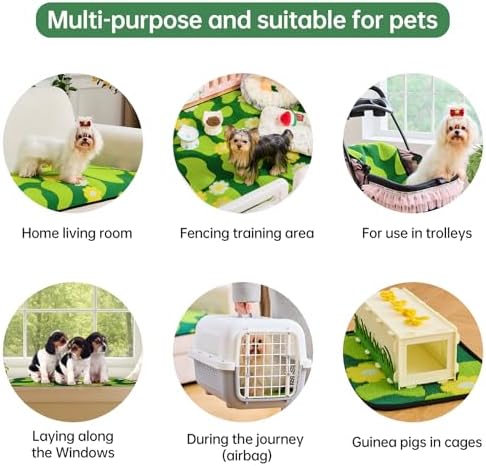 Qeils Reusable Puppy Pads for Small Dogs, Washable Pee Pads with Non-Slip , Absorbent Leakproof Mat for Crates, Playpens, Pet Beds & Whelping, Indoor Potty Training Grass Green, 22"x22", 2 Pack