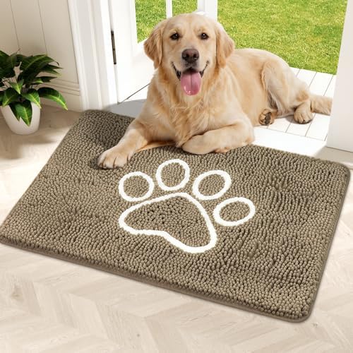 Bcoimo Super Absorbent Dog Door Mat, 36"*24" Anti Slip Mat for Muddy Paws