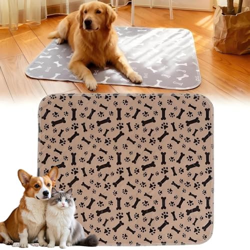 Pee Pads with Pheromones, Elite Pads for Cats, Washable Pee Pads for Dogs, Leak-Proof & Anti-Slip Pet Training Pad for Home & Travel (Brown-A, M: 23.6" × 15.7")