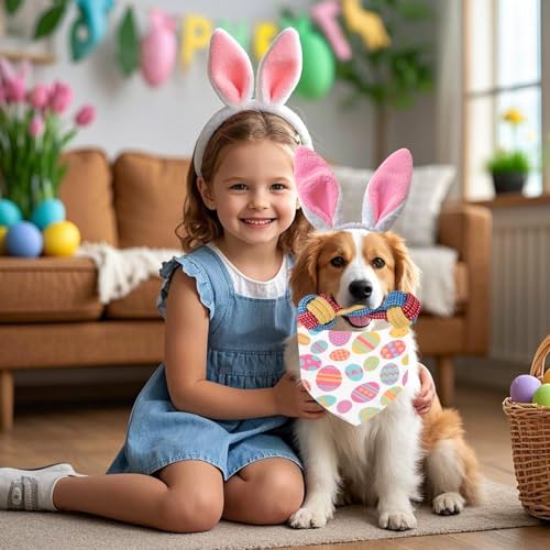BABORUI 9PCS Easter Dog Toys Set - Interactive Dog Chew Rope Toys & Squeaky Dogs Toys & Dogs Easter Outfit, Dog Easter Toys Gift for Puppy/Small/Medium/Large