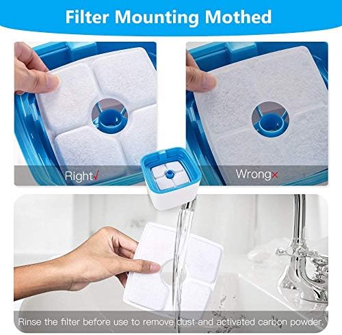 FASOON Cat Water Fountain Filter, Pet Fountain Filters, 8 Count, Removes Impurities, Resin Material