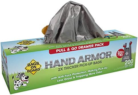 Bags on Board Dog Poop Bags with Easy Tie Handles, Drawer Pack, 200 Count