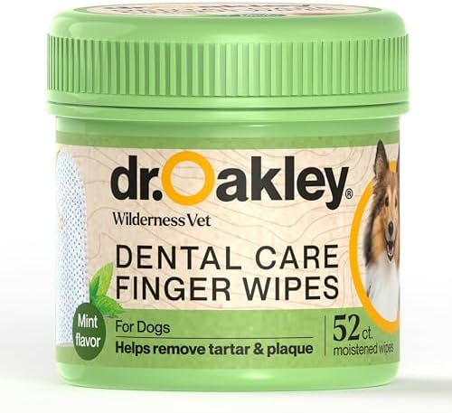Dr. Oakley Dog Dental Wipes Finger Dental Care - Mint Flavor