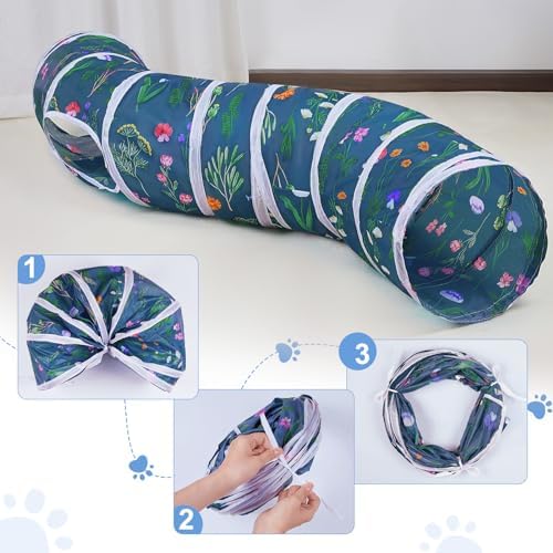 Glittme S-Shape Cat Tunnel, Foldable Cat Tunnels for Indoor Cats