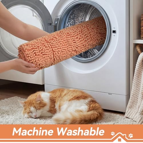 Bcoimo Super Absorbent Cat Door Mat, 24"*17" Anti Slip Mat for Muddy Paws