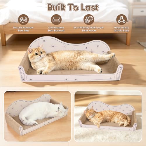 NATUYA 26'' Large Cat Scratcher Couch for Indoor Cats