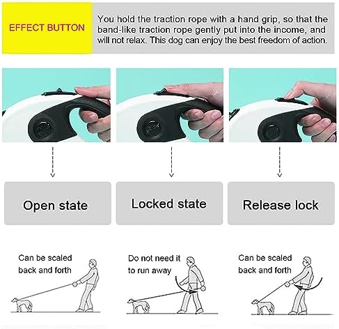 Retractable Dog Leash, 9.8FT Dog Walking Leash for Small Medium Dog Up to 45lbs, One-Handed Brake, Pause, Lock, No Tangle Nylon Tape, Anti-Slip Handle, Pink 3M