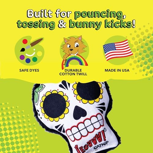 Yeowww! Catnip La CAT-rina Toy for Cats - Día de Los Muertos Design - Made in the USA - Stuffed with Organically Grown Catnip