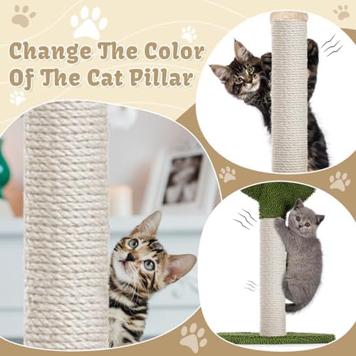 Natural Sisal Cat Rope for Posts, 1/4in ×164ft, White