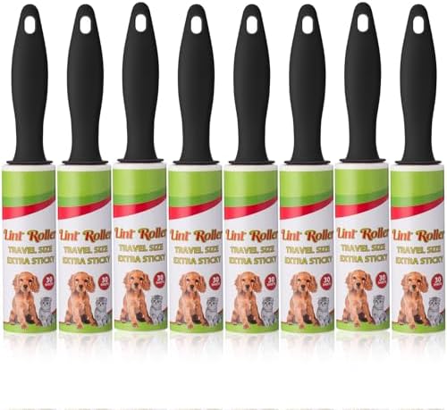 Hushee 8 Pcs Mini Lint Roller for Travel, Portable Pet Hair Remover