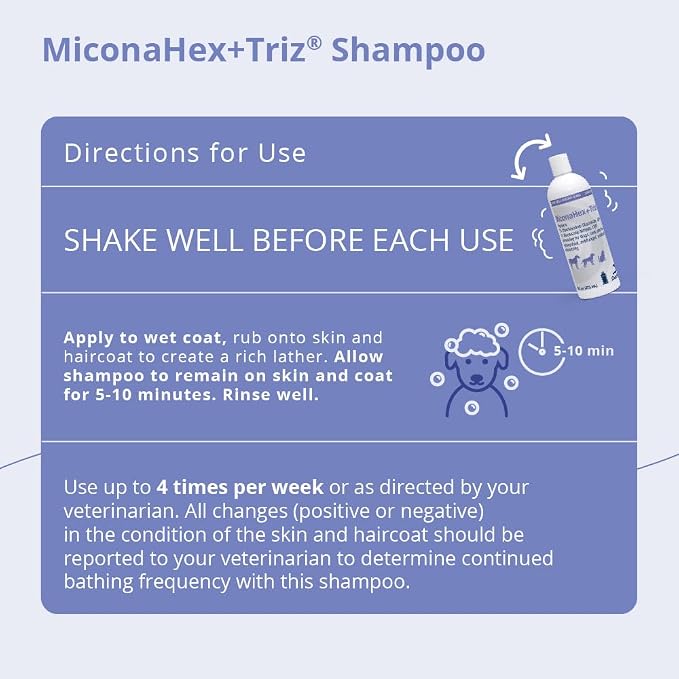 MiconaHex+Triz Shampoo for Dogs, Cats and Horses, 16 oz, Unscented