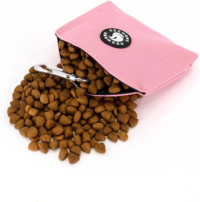 Dog Treat Pouch Magnetic Closure Small Dog Training Treat Pouch Pocket Sized Small Dog Treat Pouch with Clip (Pink)
