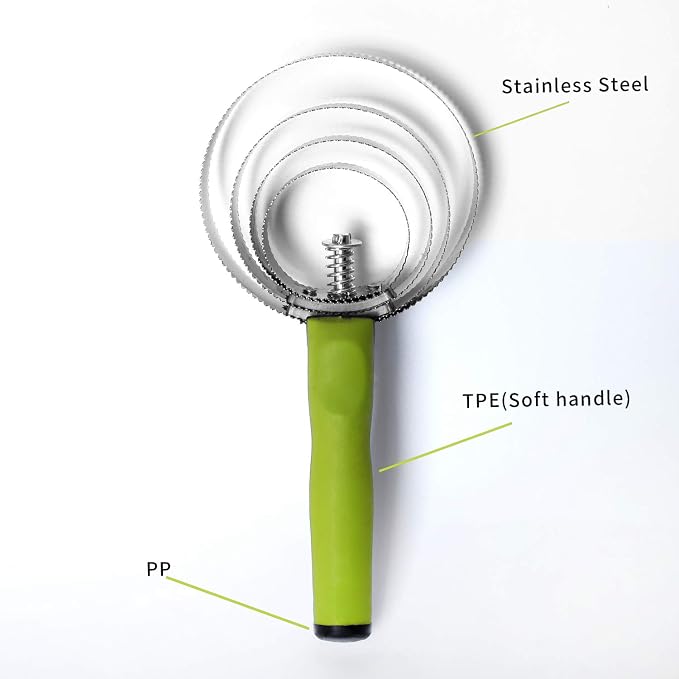 BOTH WINNERS Reversible Stainless Steel Curry Comb with Soft Touch Grip (Neon Green)