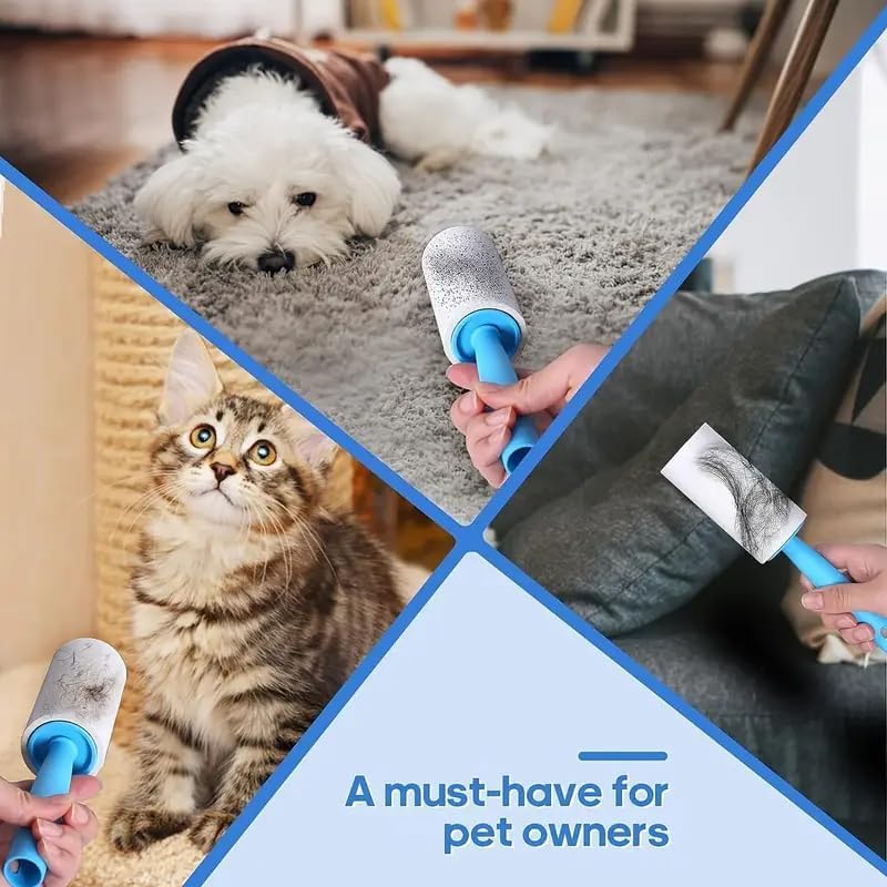Sticky Lint Remover Roller for Clothes 180 Sheets Reusable Easy-Tear Pet Hair Remover for Clothes, Sofa, Furniture, Sweater, Dust & Dirt - 3 Rolls 60 Sheets (Multicolor) (Multi Set of 3)