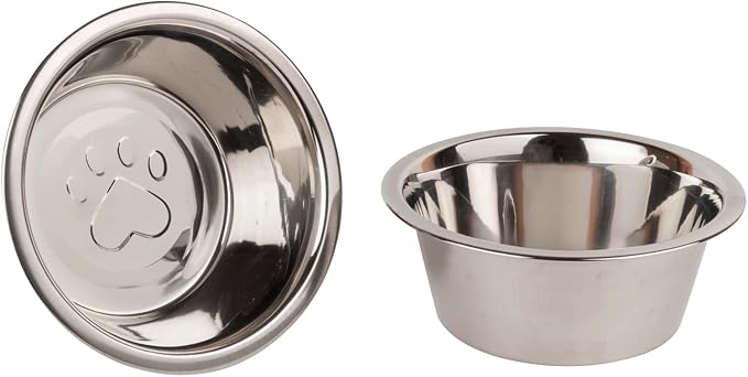 GoCraft Raised Dog Bowls for Small Dogs – Whitewashed Wooden Elevated Feeder Stand in Modern Farmhouse Style with 2 Stainless Steel Bowls for Pet Food & Water