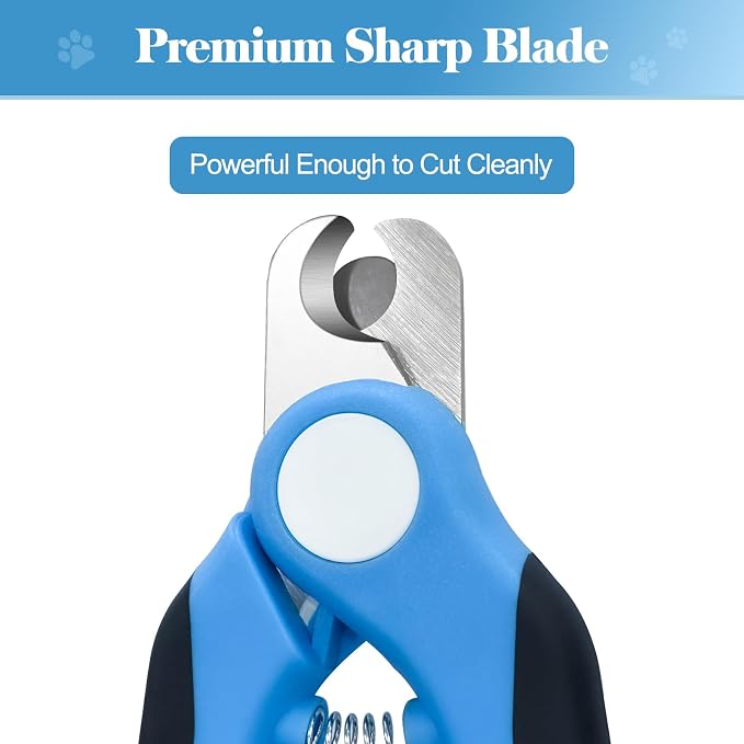 Swihauk Heavy Duty Dog Nail Clippers and Trimmers, Professional Pet Nail Clippers with Nail File for Dogs Cats Small Animal, Claw Clippers with Safety Guard to Prevent Over-Cutting, Blue