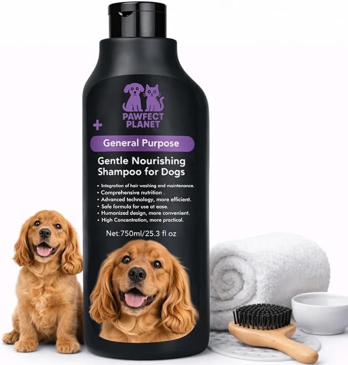 Dog Shampoo Oatmeal Aloe Vera - Gentle Nourishing Formula for Itchy Skin Relief - Natural Puppy Shampoo for Sensitive Skin Allergies - pH Balanced Pet Wash All Breeds 750ml