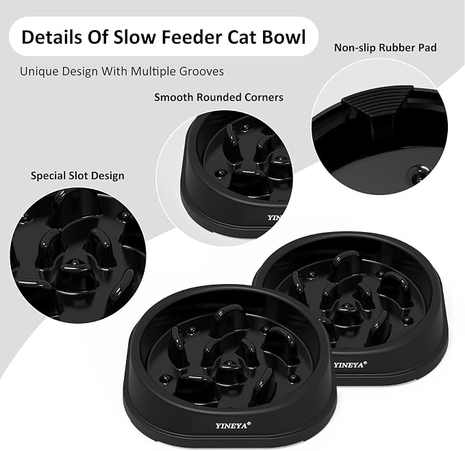 YINEYA Anti-Choking Slow Feeder Dog Bowls Small Size Dog, Slow Feeder Cat Bowl, Supplies and Puzzle for Pet