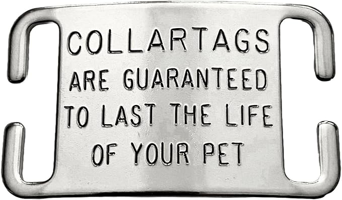 Boomerang Tags Dog Tags Engraved for Pets - Lasts Your Pets Lifetime - Silent Pet Tag, Dog Name Tag Personalized, Durable Stainless Steel Custom ID (Open End Large for 1 Inch Snap Style Collars)
