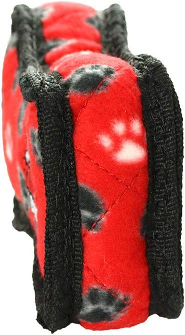 TUFFY - World's Tuffest Soft Dog Toy - Junior Bone -Squeakers -Multiple Layers. Made Durable, Strong & Tough.Interactive Play(Tug, Toss & Fetch). Machine Washable & Floats (Red Paw, Bone2 2 Pack)