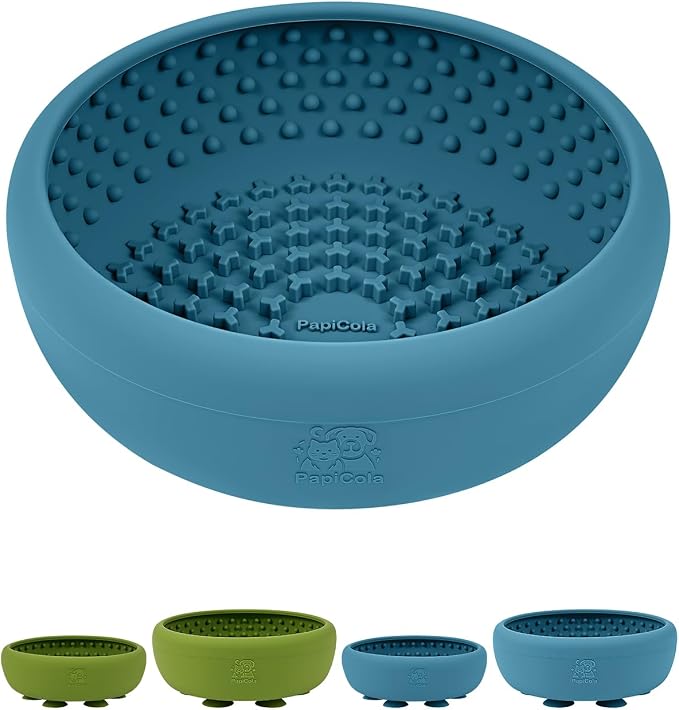 Dog Lick Bowl for Dogs L, Lick Mat, Slow Feeder Lick Bowl with Strong Suction, BPA-Free Silicone, Freeze Licking Bowl for Anxiety Relief, Enrichment & Distraction, Dishwasher Safe (Blue, L)
